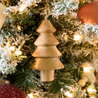 Mango Wood Tree Christmas Ornaments, Set of 3