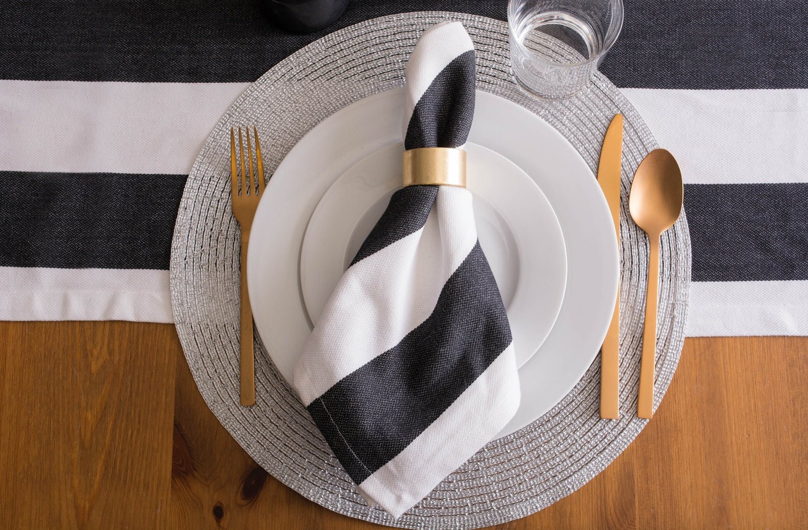 Metallic Silver Round Woven Placemats, Set Of 4