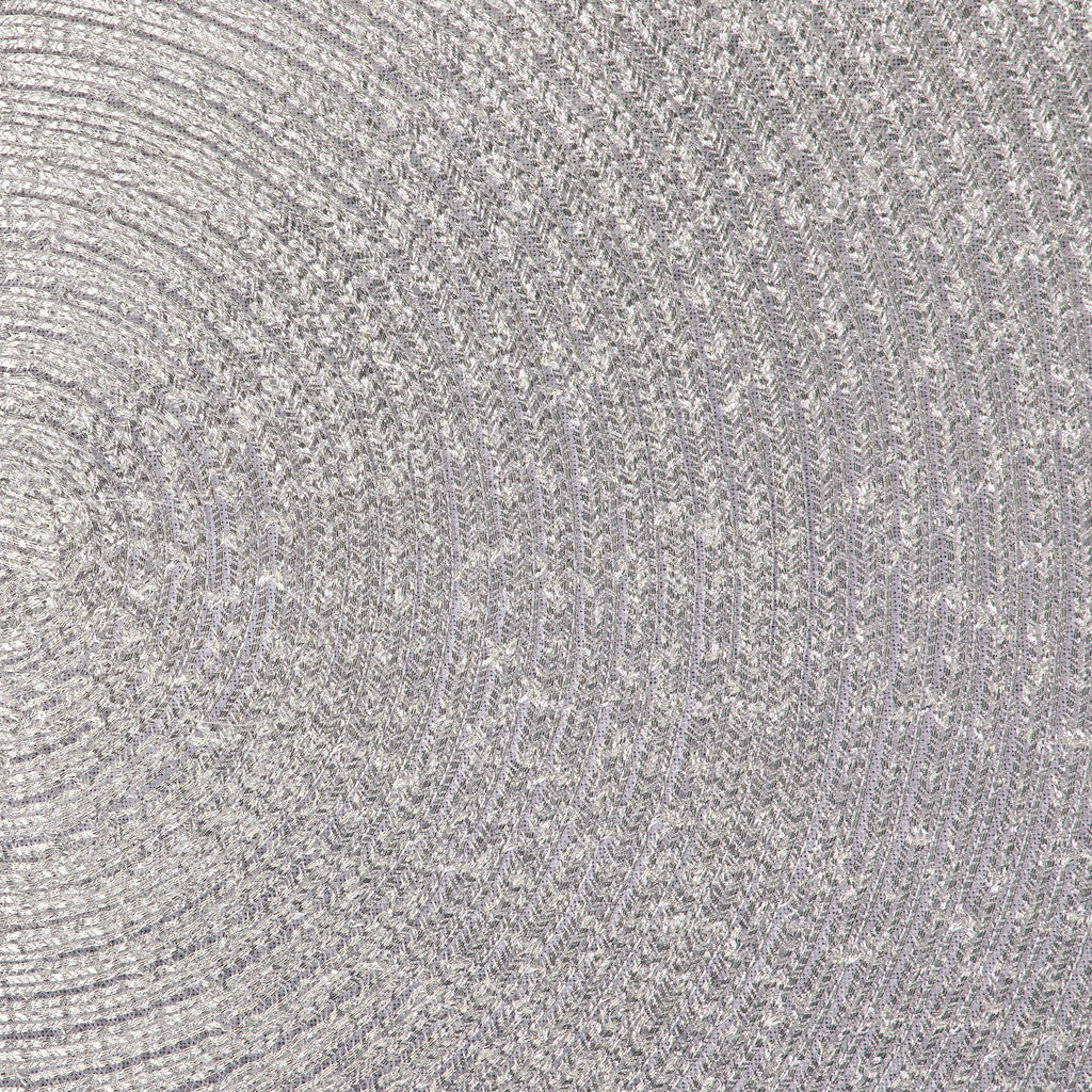 Metallic Silver Round Woven Placemats, Set Of 4