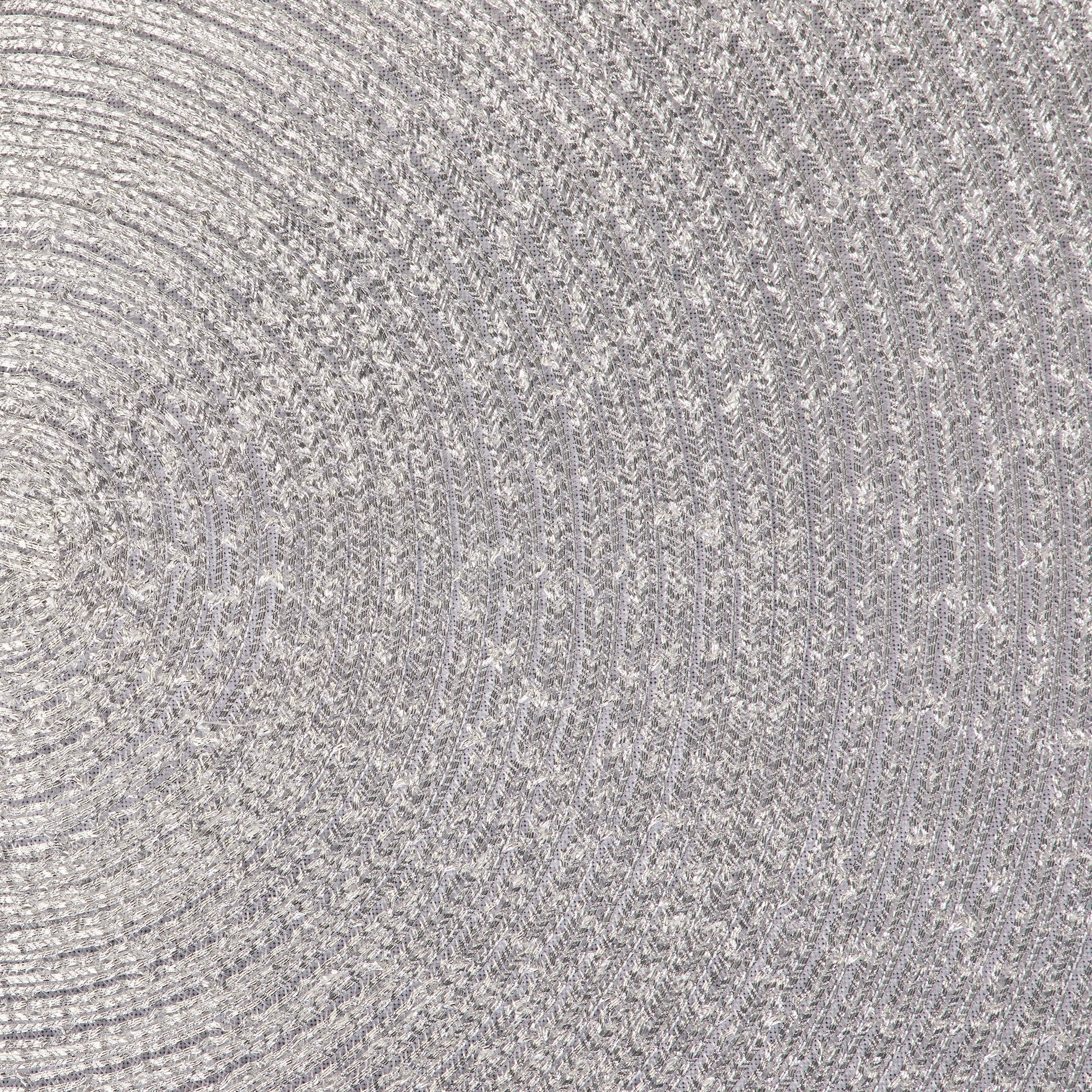 Metallic Silver Round Woven Placemats, Set Of 4