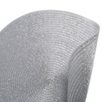 Metallic Silver Round Woven Placemats, Set Of 4
