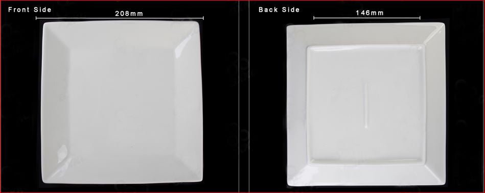 Pier 1 Luminous Porcelain Square White Salad Plates, Set of 6