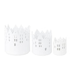 Porcelain City Light Cityscape Candle Holders, Set of 3