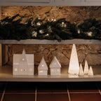 Porcelain Gingerbread Village Houses, Set of 3