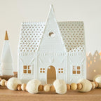 Porcelain Gingerbread Village Houses, Set of 3