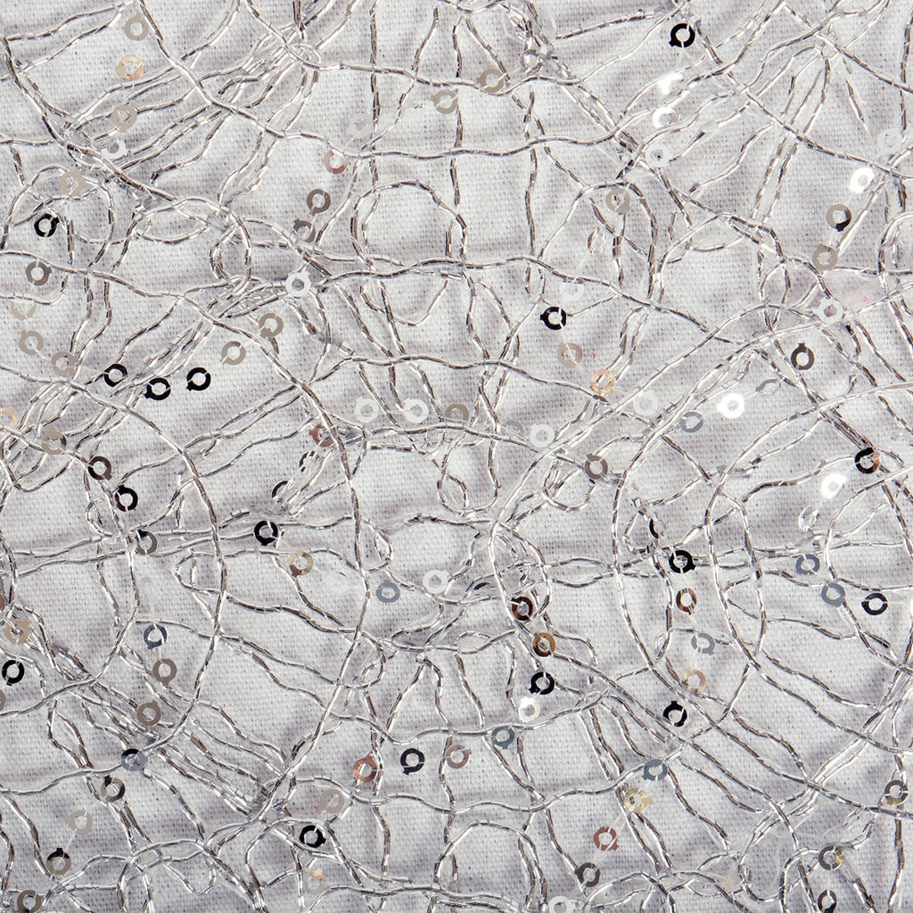 Silver Sequin Mesh 16x10' Table Runner Roll