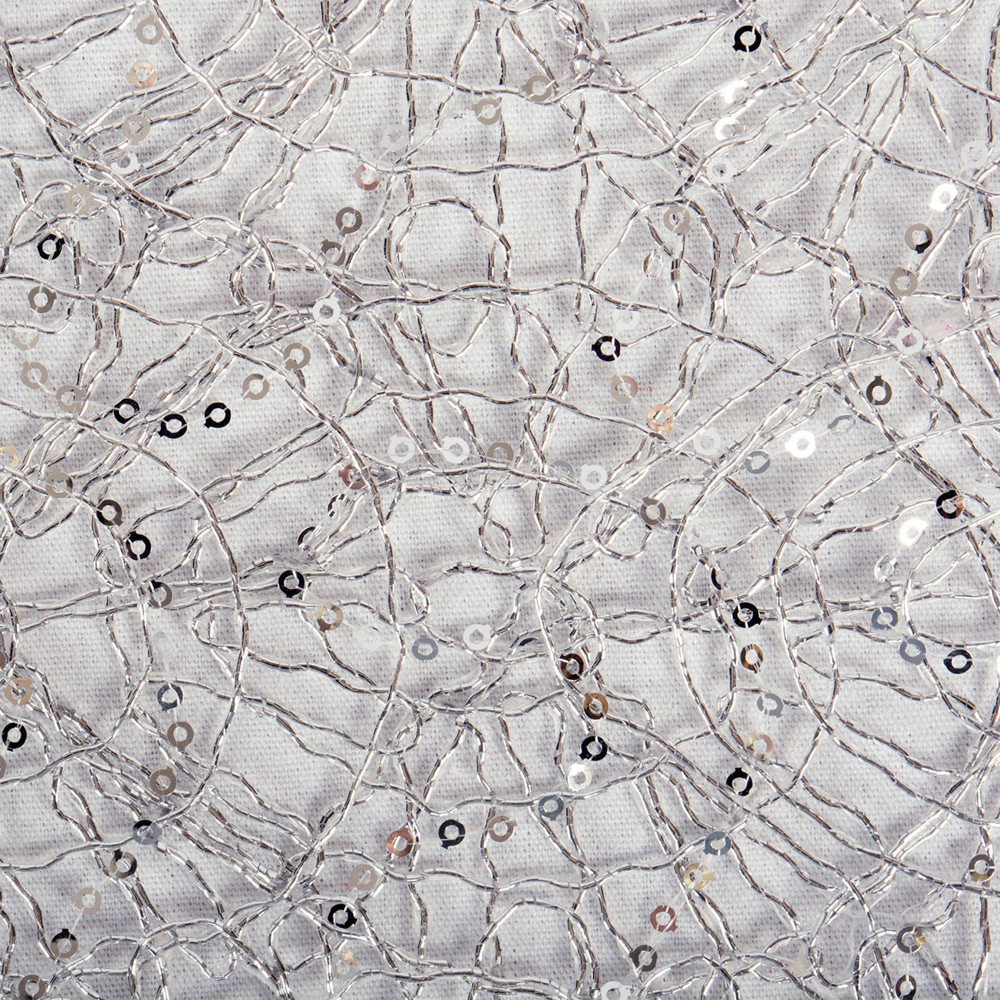 Silver Sequin Mesh 16x10' Table Runner Roll