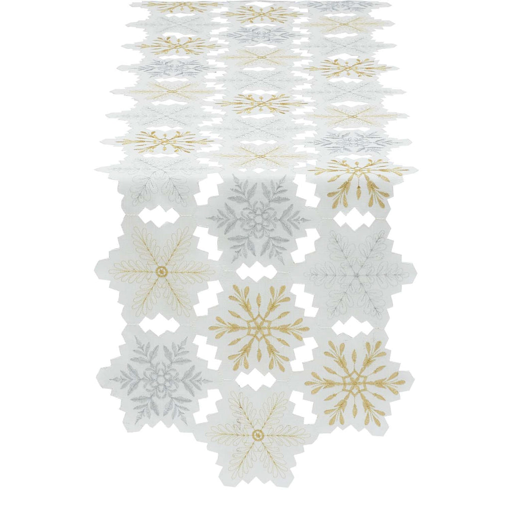 Snowflakes Embroidered Table Runner