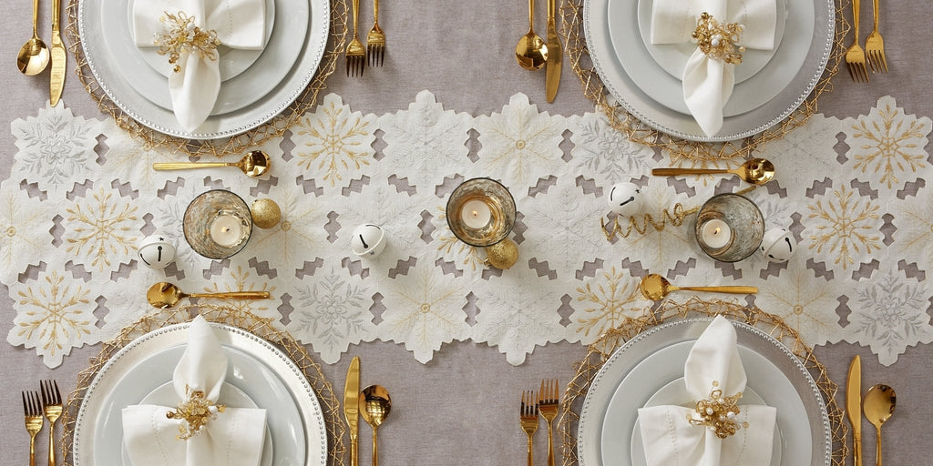 Snowflakes Embroidered Table Runner