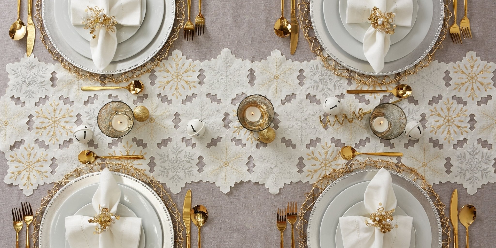 Snowflakes Embroidered Table Runner