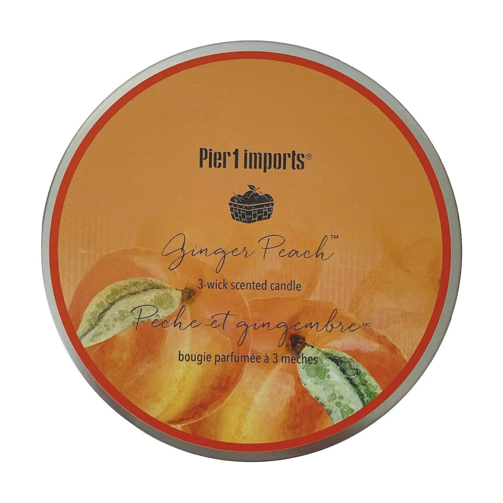Pier 1 Ginger Peach ® Filled 3-Wick Candle 14oz