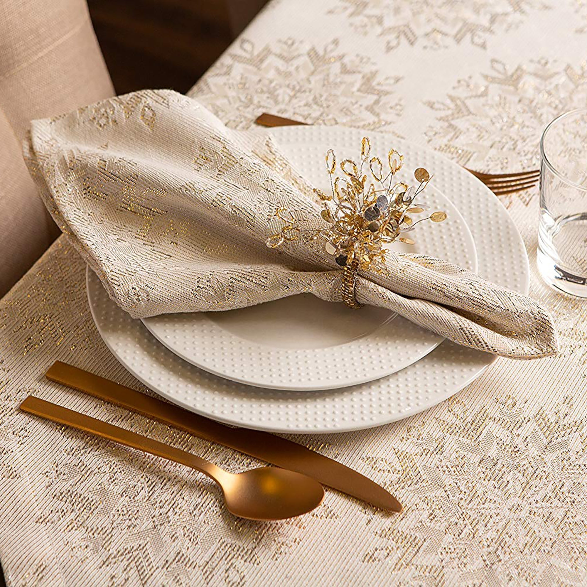 Winter Sparkle Jacquard Napkins, Set Of 6