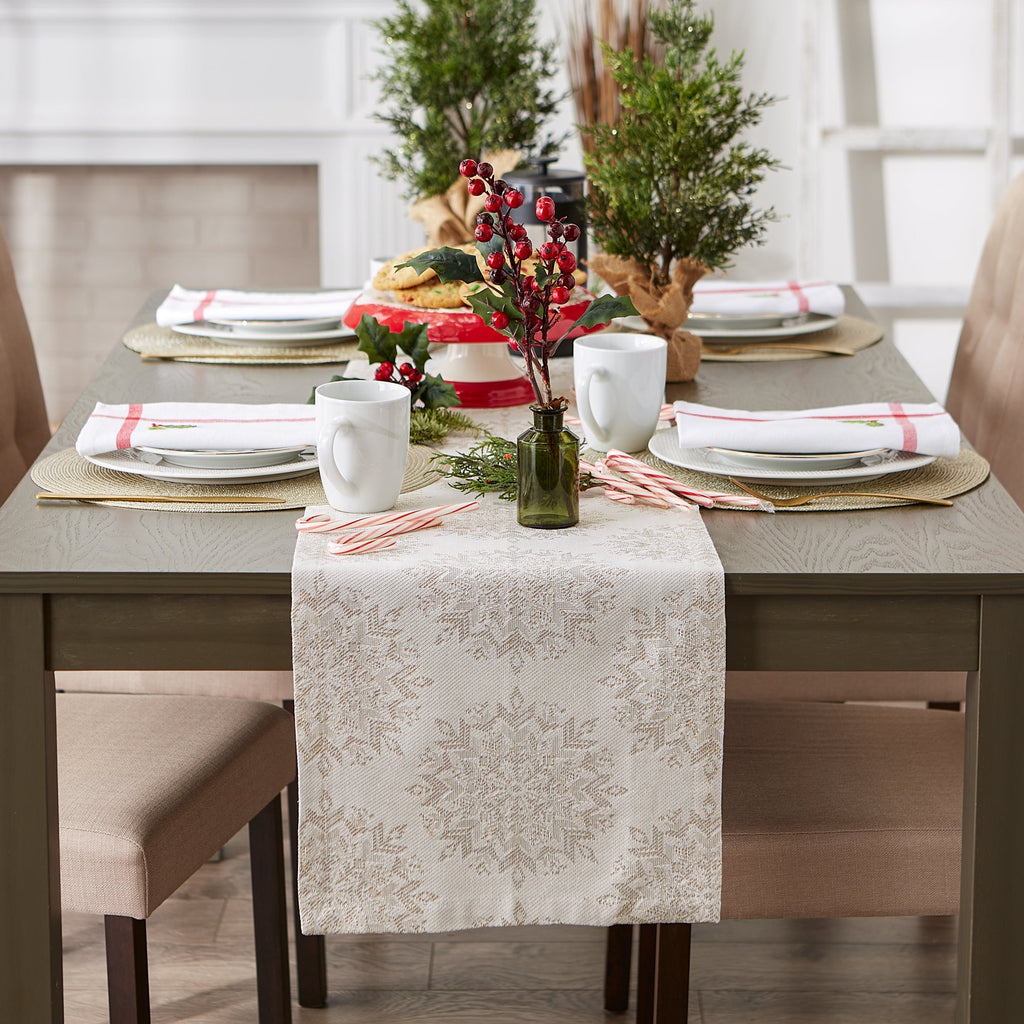 Winter Sparkle Jacquard Table Runner